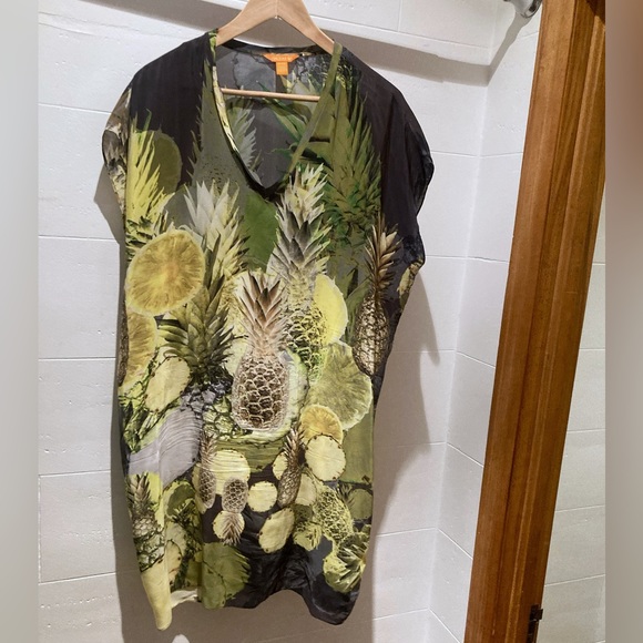 Midi silk kaftan - flowy dress - size M - Picture 5 of 6